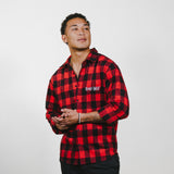 "WELCOME TO HELL" EMBROIDERED PUFF PAINT FLANNEL