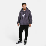 STEEL GRAY SHERPA HOODIE