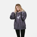 STEEL GRAY SHERPA HOODIE