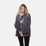 STEEL GRAY SHERPA HOODIE