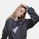 STEEL GRAY SHERPA HOODIE