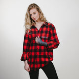 "WELCOME TO HELL" EMBROIDERED PUFF PAINT FLANNEL