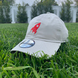 SQUAD DAD HAT- STONE & HOT PINK